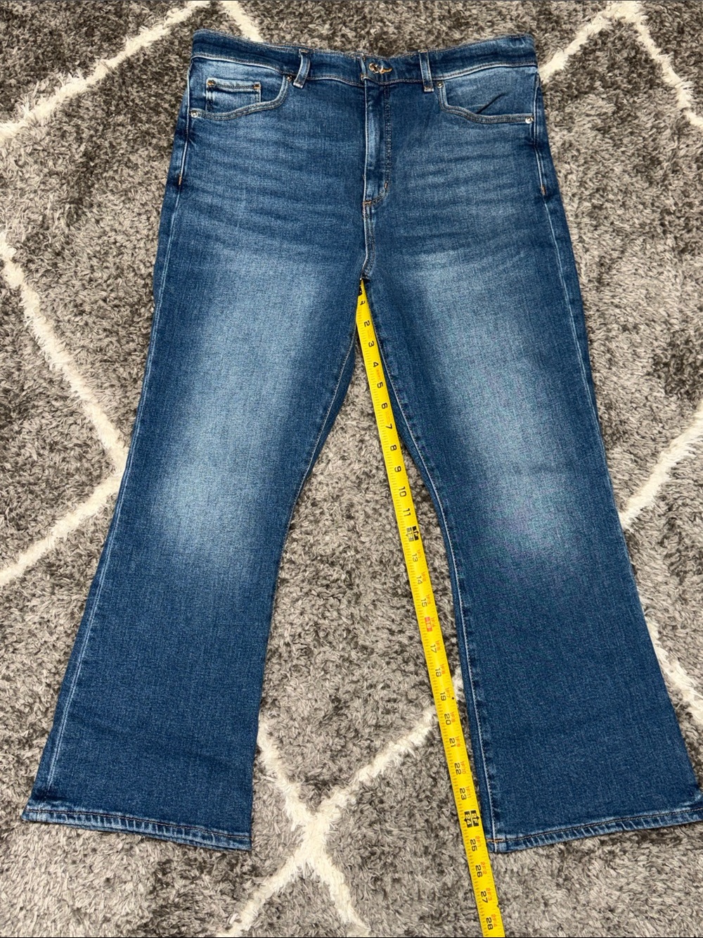 Size 12 / 31 LOFT Lick Crop Medium Wash Flare Jeans. 25in inseam